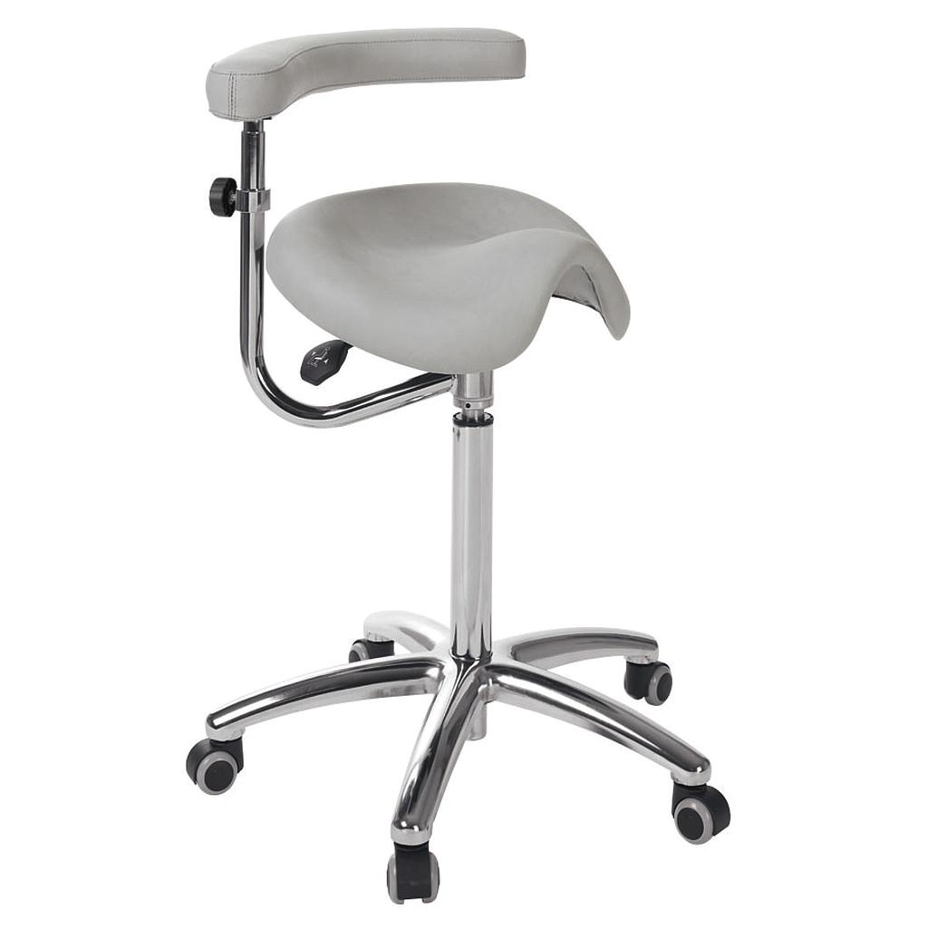 Tabouret derby Ecopostural base aluminium avec accoudoir multifonction