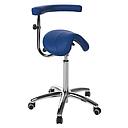 Tabouret pony Ecopostural base aluminium avec accoudoir multifonction