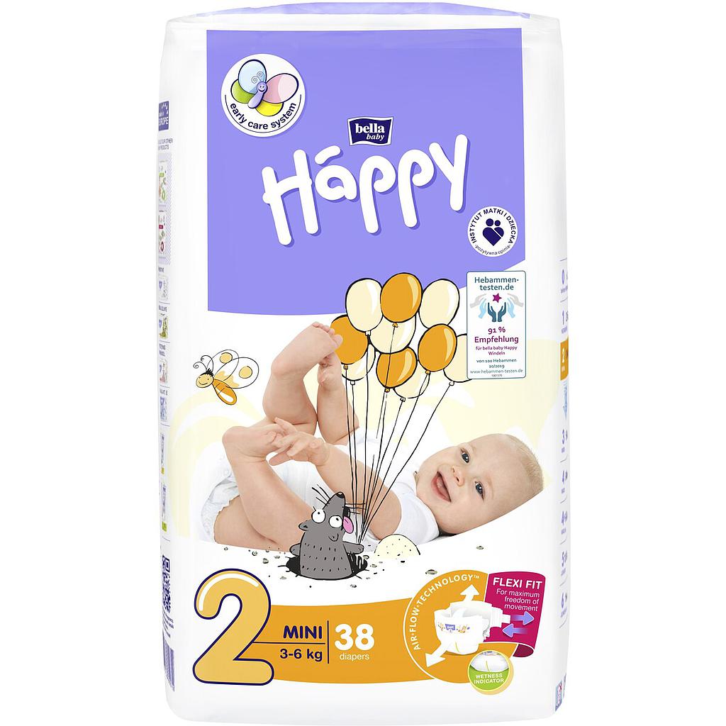 Seni Happy Lange bébé Taille 2 Mini 3 à 6kg 