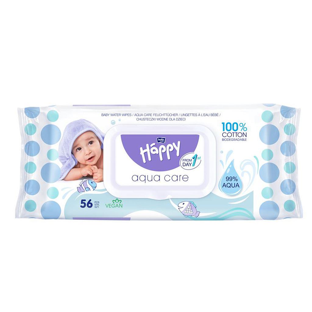 Bella Happy Aqua Care biologisch afbreekbare doekjes, veganistisch
