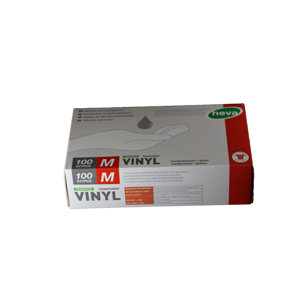 Gant vinyle transparent poudrés