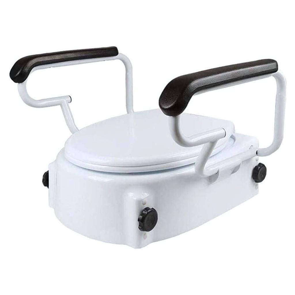 Rehausseur WC réglable en hauteur avec accoudoirs escamotable