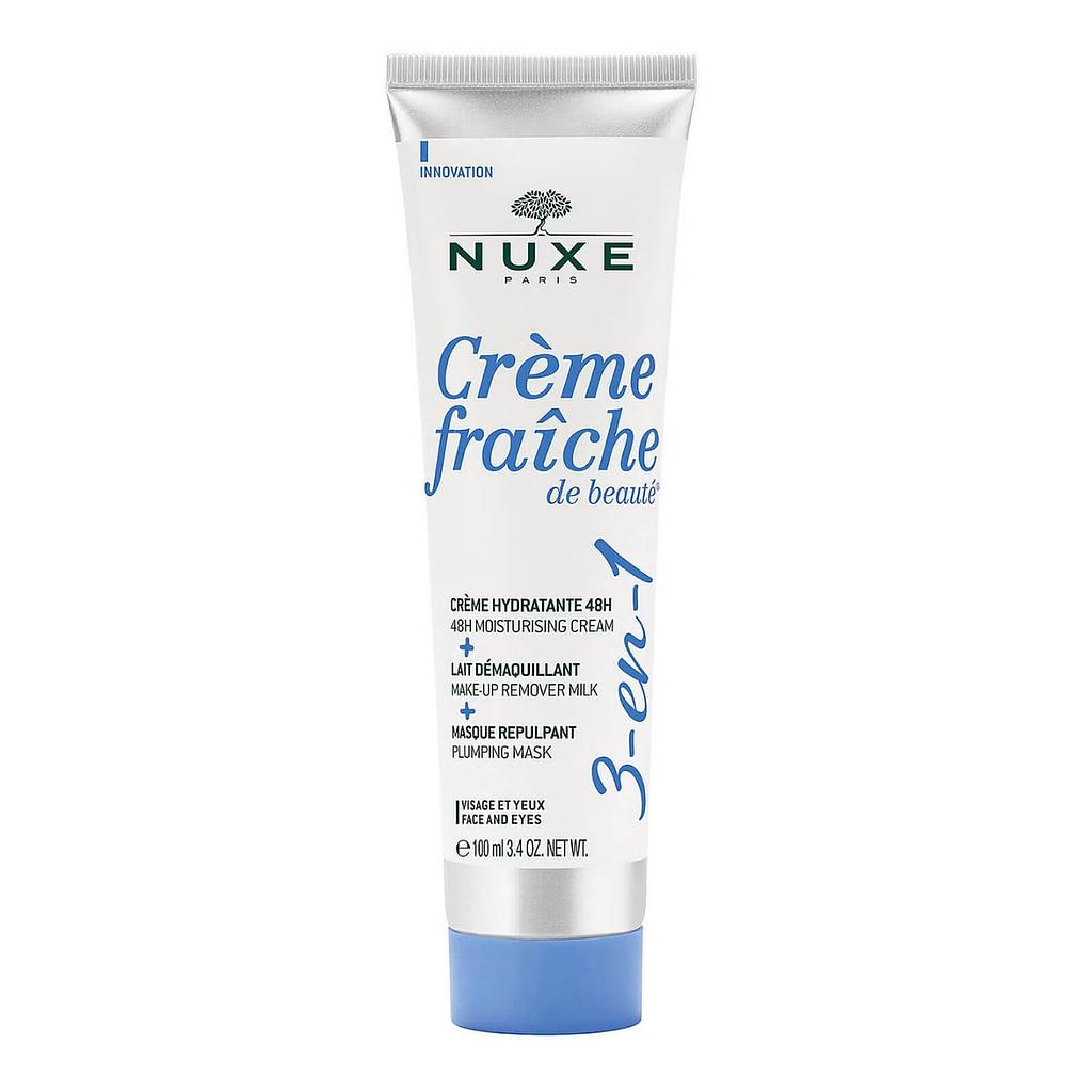 NUXE Crème freeskop de beauté® 3-in-1, 48 uur hydraterende crème, reinigingsmelk, verstevigend mondmasker 100ml