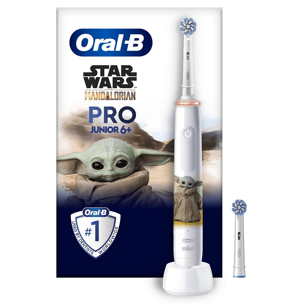 Oral-B Pro3 Junior 6+ Yoda elektrische tandenborstel met 1 navulling