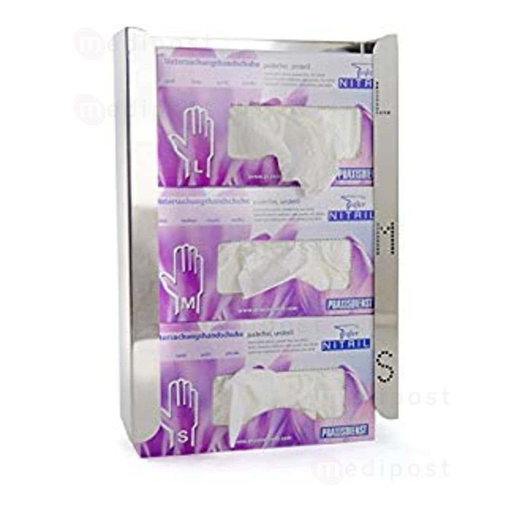 Roestvrijstalen houder voor 3 dozen handschoenen