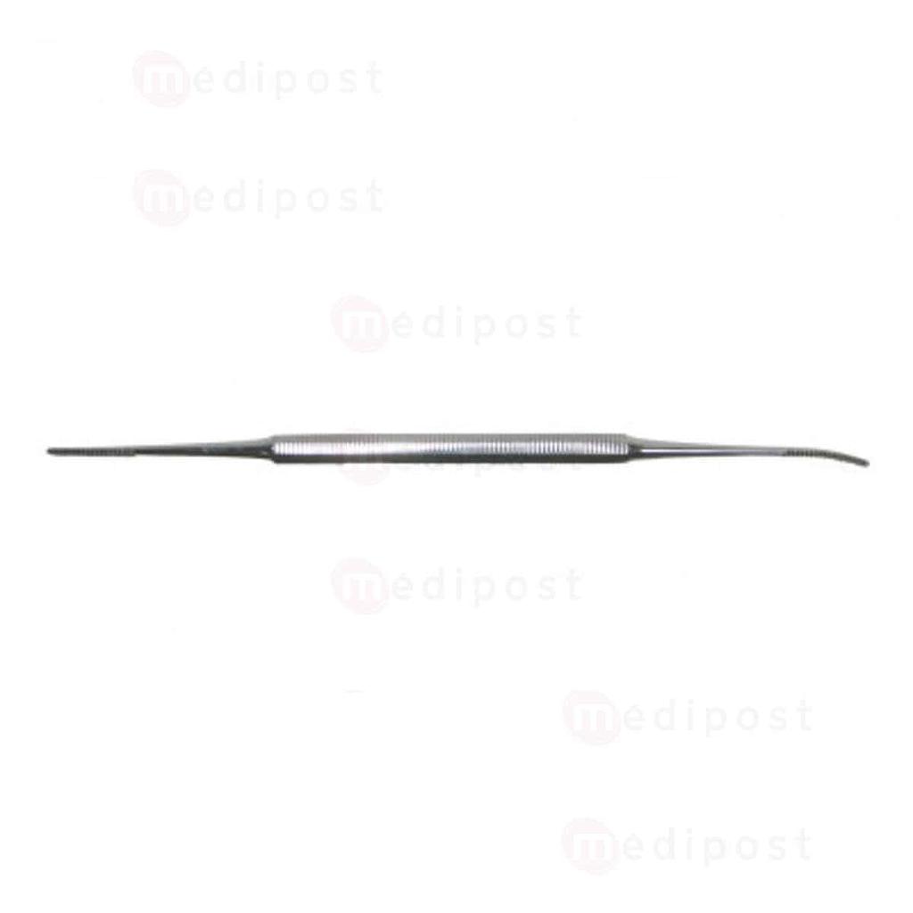 Fijne dubbele roestvrijstalen hoekvijl 13cm recht - gebogen