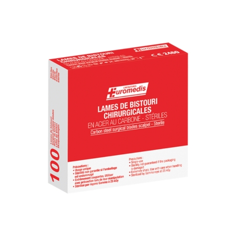 Lames de bistouri chirurgicales en acier carbone stériles