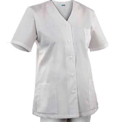 Tunique médicale mixte avec fermeture à pression