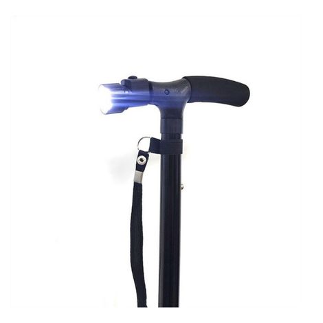 Canne de marche avec base pliable avec lumière